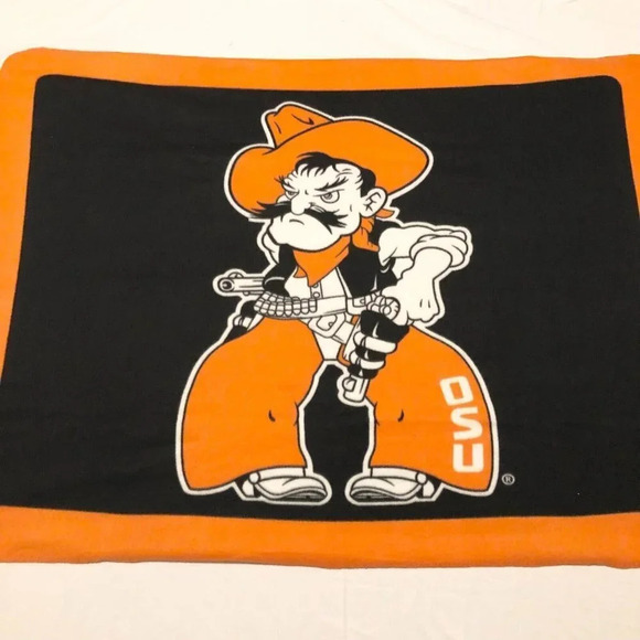 Oklahoma State University OSU Cowboys Fleece Blanket Pistol Pete Mascot - Picture 3 of 16